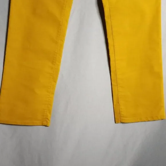 Ann Taylor Women's Modern Straight Mustard Yellow Brushed Corduroy Pants Sz 12P - Picture 6 of 8